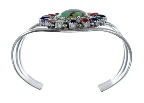 Navajo Native American Sterling Silver Turquoise Treasure Cuff Bracelet NX11782